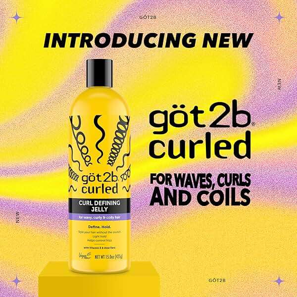 Got2B Curled Curl Defining Jelly, 15 Fl Oz, Curl Gel with 72-Hour Frizz Control, Locks in Moisture for Wavy, Curly & Coily Hair, Light Hold, No Crunch Vegan Formula with Vitamin E and Argan Oil - Image 2