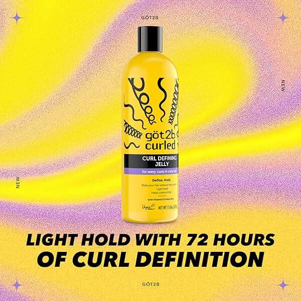Got2B Curled Curl Defining Jelly, 15 Fl Oz, Curl Gel with 72-Hour Frizz Control, Locks in Moisture for Wavy, Curly & Coily Hair, Light Hold, No Crunch Vegan Formula with Vitamin E and Argan Oil - Image 3