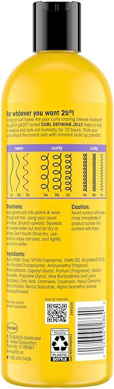 Got2B Curled Curl Defining Jelly, 15 Fl Oz, Curl Gel with 72-Hour Frizz Control, Locks in Moisture for Wavy, Curly & Coily Hair, Light Hold, No Crunch Vegan Formula with Vitamin E and Argan Oil - Image 6