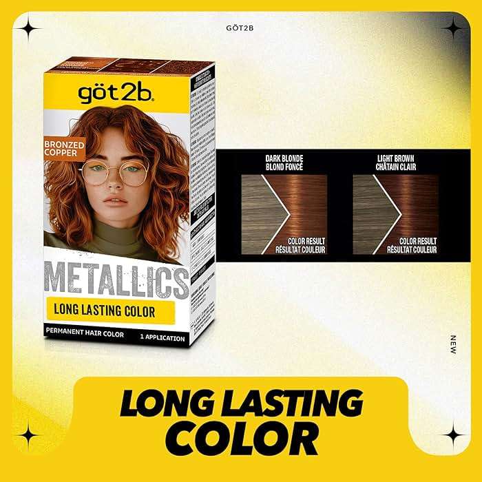 got2b Metallics Permanent Hair Dye, Bronzed Copper, Hair Color for Women & Men, Formulated with Metallic-Shine Booster for Cool, Shimmering Tones, Lasts Up to 30 Washes, 1 Kit - Image 4