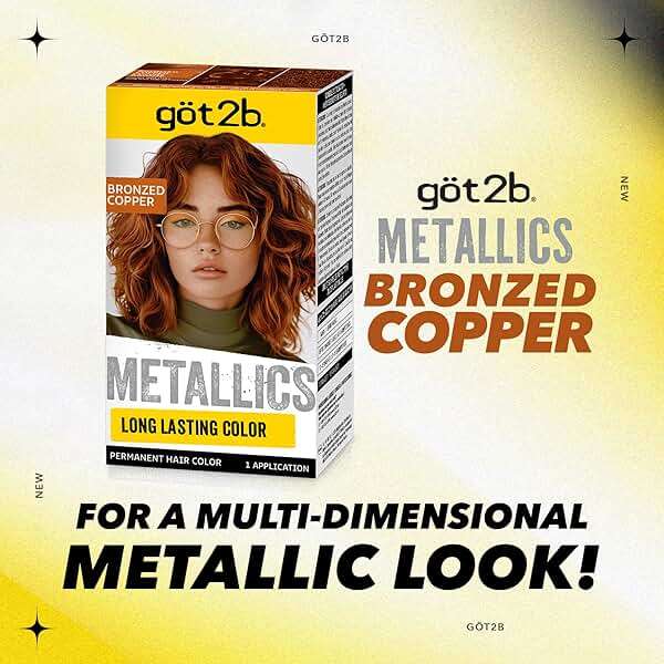got2b Metallics Permanent Hair Dye, Bronzed Copper, Hair Color for Women & Men, Formulated with Metallic-Shine Booster for Cool, Shimmering Tones, Lasts Up to 30 Washes, 1 Kit - Image 8