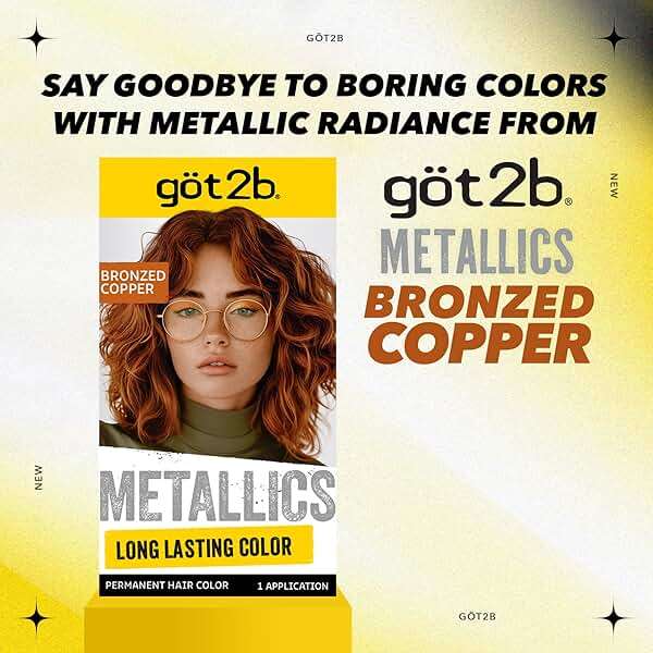 got2b Metallics Permanent Hair Dye, Bronzed Copper, Hair Color for Women & Men, Formulated with Metallic-Shine Booster for Cool, Shimmering Tones, Lasts Up to 30 Washes, 1 Kit - Image 10
