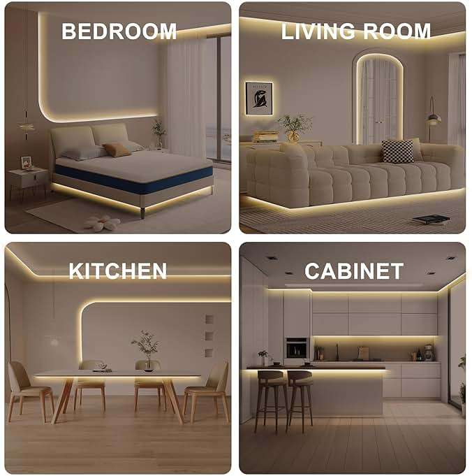 Olaholii 32.8ft COB Led Strip Light with Remote, 2700K Ra93+ Dimmable Bright Warm White Led COB Strip Light, White Led Strip Light for Mirror, Stair, Cabinet, Room - Image 7