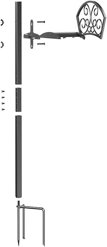 GOFORWILD Garden Hose Holder, Decorative Durable Hose Hanger, Holds 125-Feet of 5/8-Inch Hose, Made of Gauge Steel, Free-Standing Design for Outside Yard Lawn, Black - Image 5