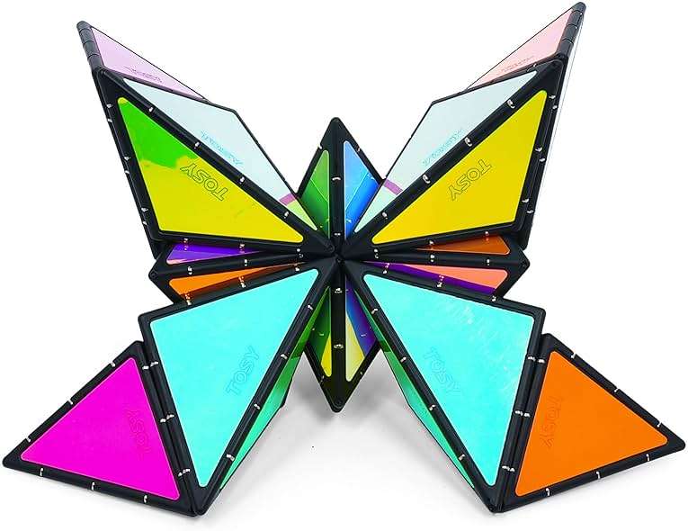 TOSY Magnet Pyramid Glow - 1 Cube Transforms into 1 Billion Shapes (Bunny, Egg, Flowers, Hearts), Easter Basket Stuffers Gift, 12 pcs, 243 Magnets, Glowing, Holographic Design, Puzzle/STEM Toy - Image 8