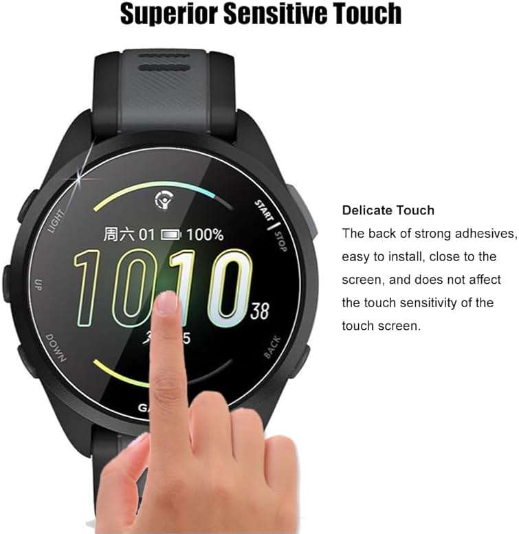 (4 Pack) Screen Protector For Garmin Forerunner 165 Music / 165 Tempered Glass, HD Clear, Anti Scratch - Image 3