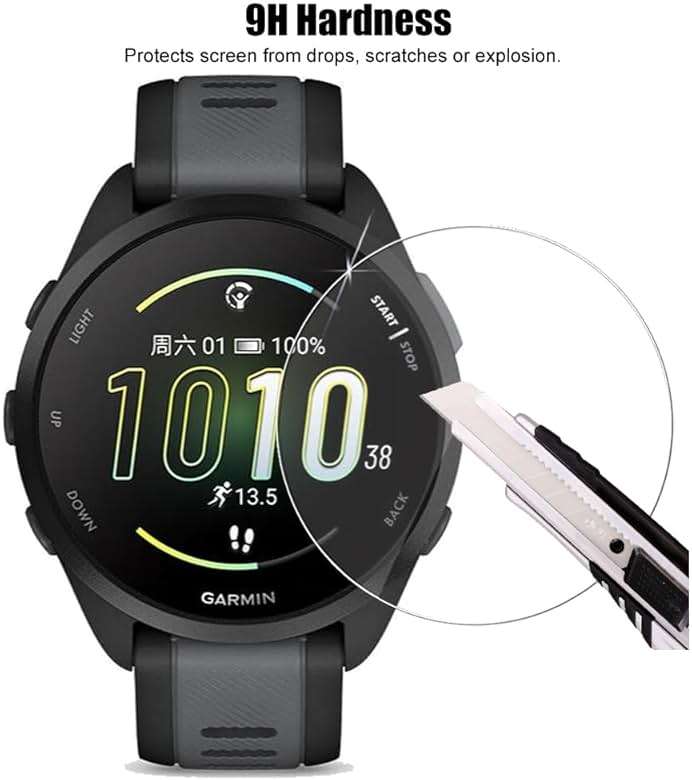 (4 Pack) Screen Protector For Garmin Forerunner 165 Music / 165 Tempered Glass, HD Clear, Anti Scratch - Image 4