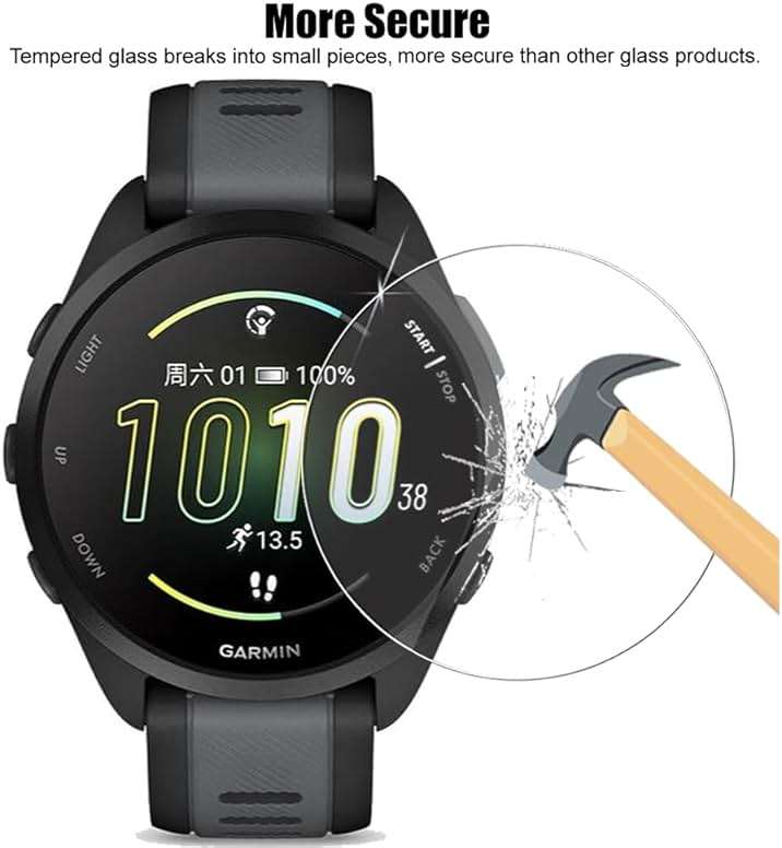 (4 Pack) Screen Protector For Garmin Forerunner 165 Music / 165 Tempered Glass, HD Clear, Anti Scratch - Image 5