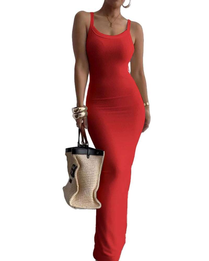 Nimsruc Women Summer Long Dress Casual Slip Sexy Slim Sleeveless Bodycon Maxi Dresses for Women 2024 - Image 1