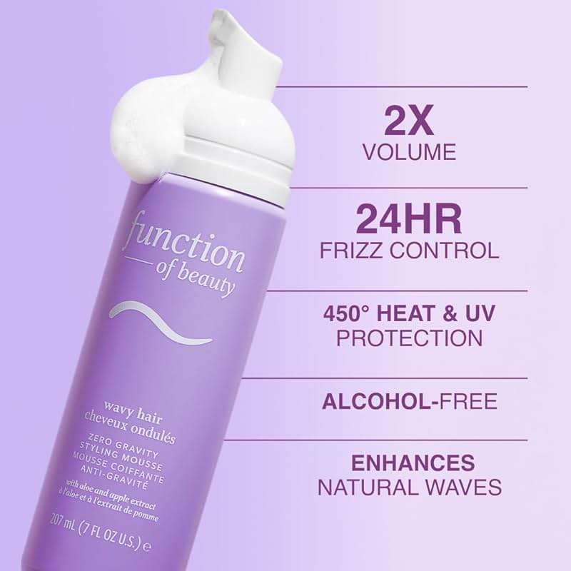 Function of Beauty Wavy Hair Mousse for Styling - Anti-Frizz Hair Styler Adds Volume & Defines Natural Waves - Volumizing & Texturizing Lightweight Styling Foam with Flexible Hold - Hair Care Products - Image 3