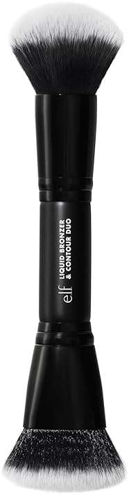 e.l.f. Liquid Bronzer & Contour Duo Brush, Silky Highly Pigmented Formula with Dual-ended Makeup Brush, Synthetic Bristles, 100% Vegan and Cruelty-Free - Image 1
