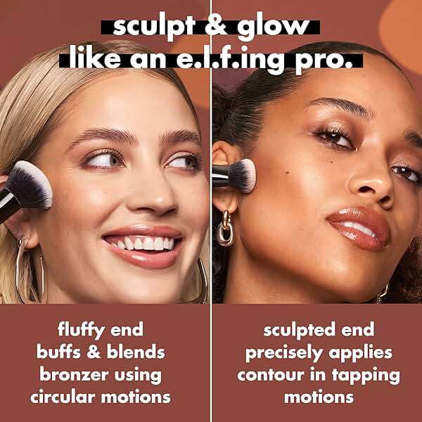 e.l.f. Liquid Bronzer & Contour Duo Brush, Silky Highly Pigmented Formula with Dual-ended Makeup Brush, Synthetic Bristles, 100% Vegan and Cruelty-Free - Image 3