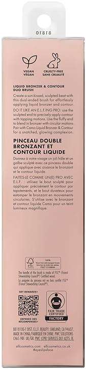 e.l.f. Liquid Bronzer & Contour Duo Brush, Silky Highly Pigmented Formula with Dual-ended Makeup Brush, Synthetic Bristles, 100% Vegan and Cruelty-Free - Image 5
