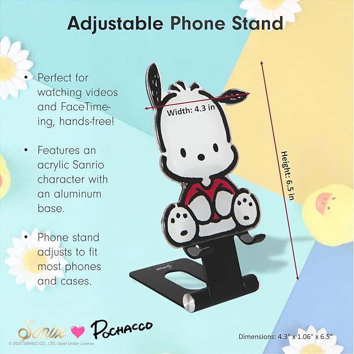 Sonix x Sanrio Character Phone Stand | Adjustable Cell Phone Holder, Desk Stand, Dock | Pochacco - Image 5