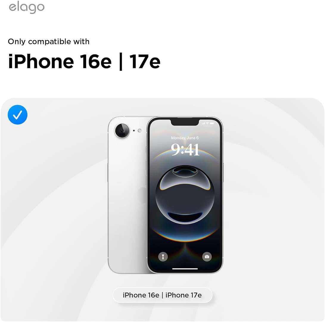 elago Magnetic Silicone Case Compatible with iPhone 17e Case & iPhone 16e Case Compatible with All MagSafe Accessories - Built-in Magnets, Soft Grip Silicone, Shockproof (Stone) - Image 2