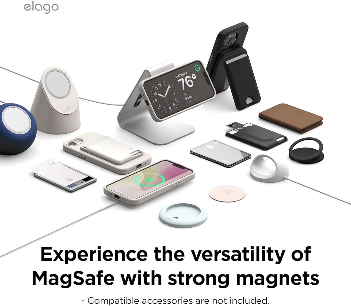 elago Magnetic Silicone Case Compatible with iPhone 17e Case & iPhone 16e Case Compatible with All MagSafe Accessories - Built-in Magnets, Soft Grip Silicone, Shockproof (Stone) - Image 3