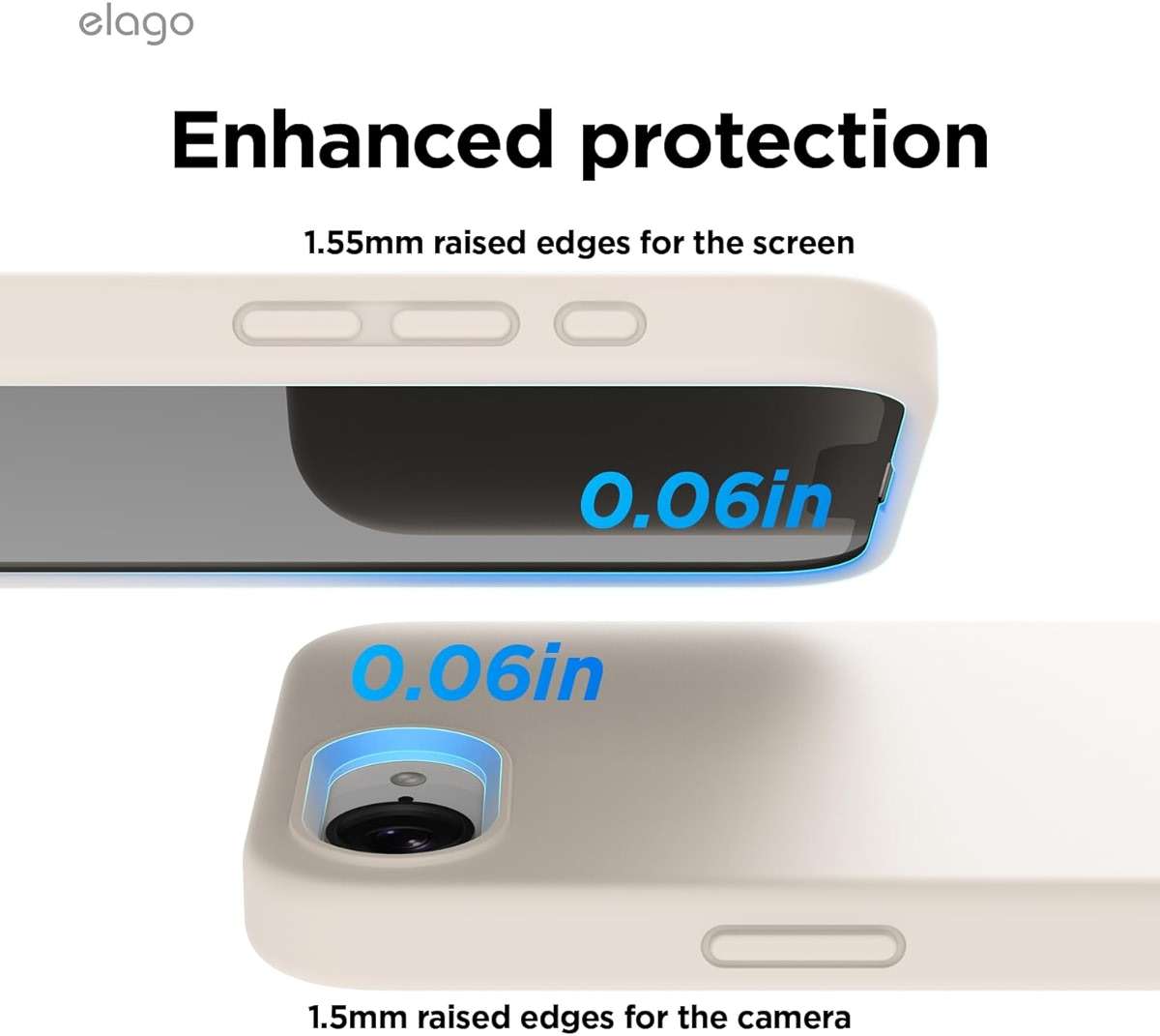 elago Magnetic Silicone Case Compatible with iPhone 17e Case & iPhone 16e Case Compatible with All MagSafe Accessories - Built-in Magnets, Soft Grip Silicone, Shockproof (Stone) - Image 5