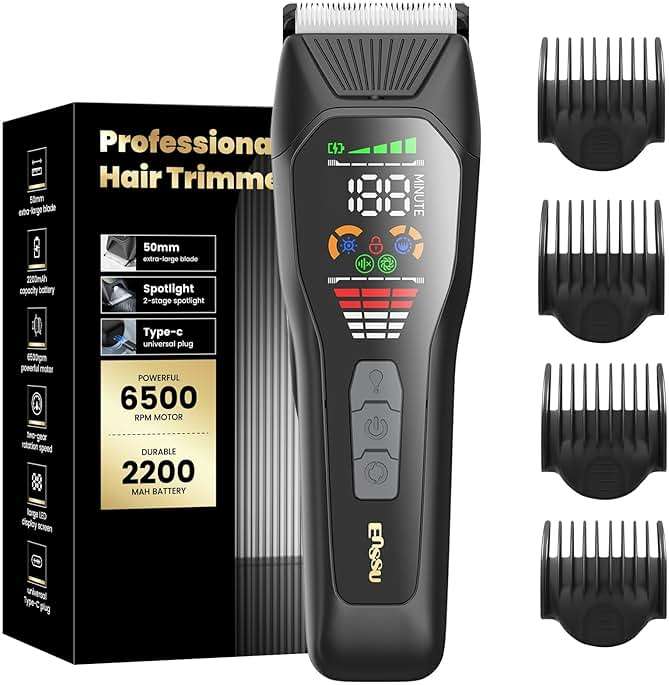 ENSSU Hair Clippers for Men, Cordless Hair Clipper Kit with Adjustable 4 Length Setting, Professional Barber Clippers and Trimmer Set, Rechargeable Barber Clippers for Hair Cutting & Grooming - Image 1