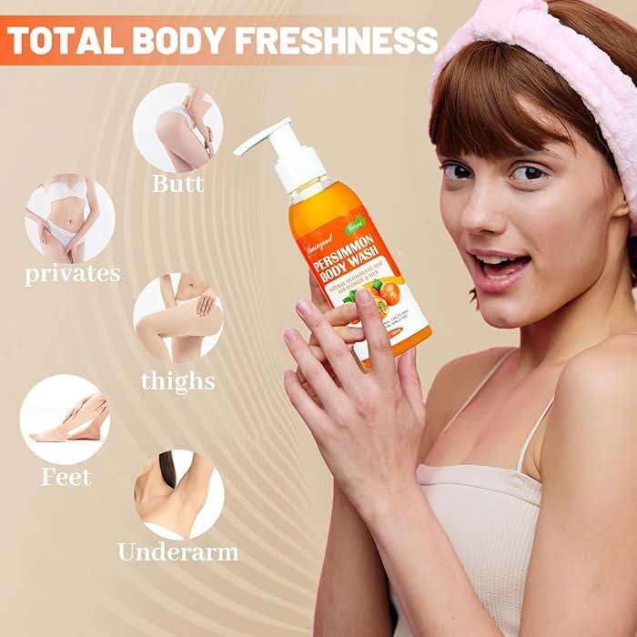 yoniagood 2 PCS Persimmon Body Wash for Strong Odor Control, Natural Persimmon Soap Bar Old People Smell Remover, Smelly Feet Deodorant Body Odor Eliminator, Body Wash Gel for Women & Men - Image 4