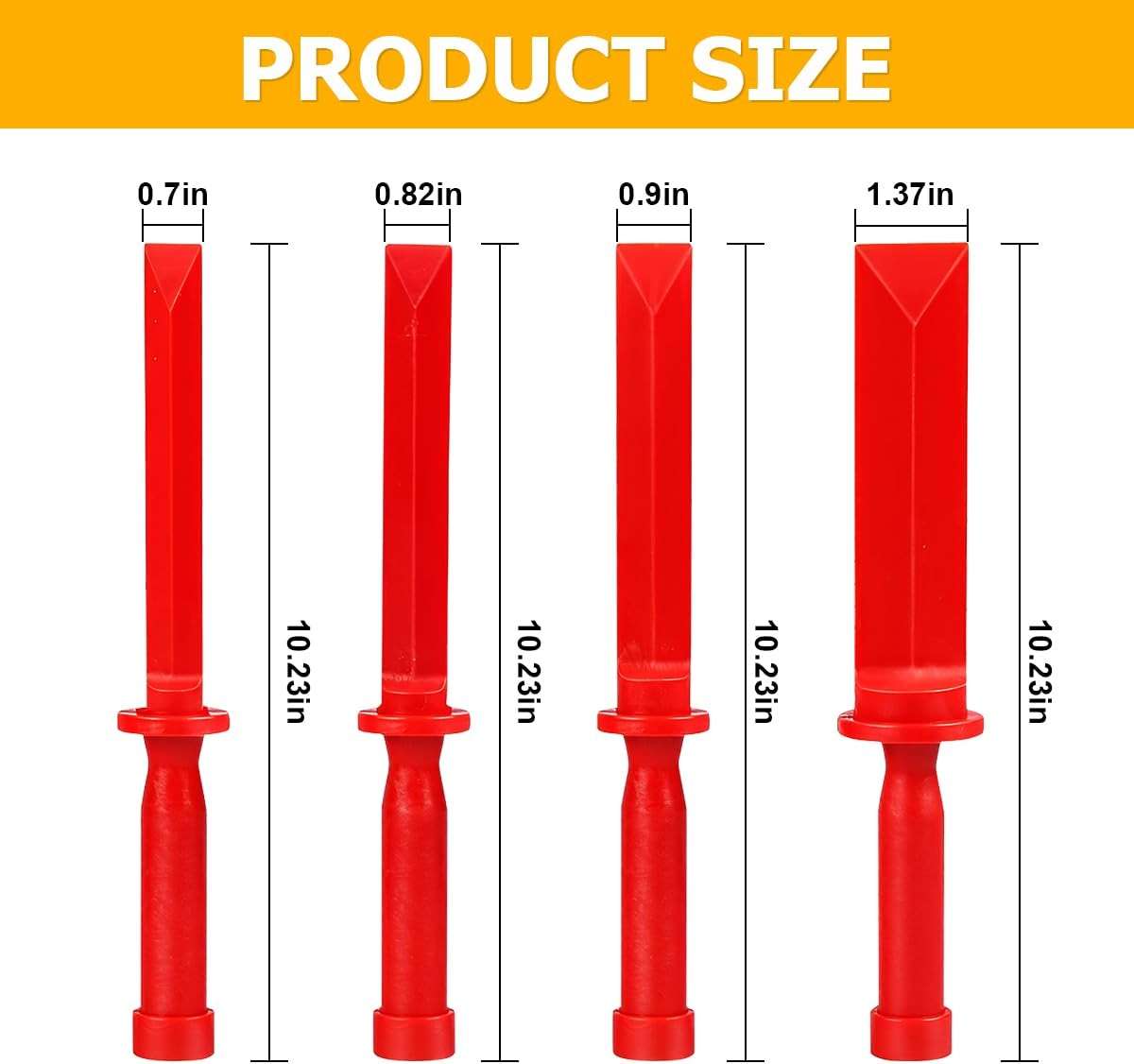 Mandark 4PCS Plastic Car Chisel Scraper Set, Non-Marring Vehicle Wheel Weight Remover Tool, Auto Paint Scraper Remover Tool Kit Accessories, Universal for Removing Debris, Adhesives, Film - Image 2