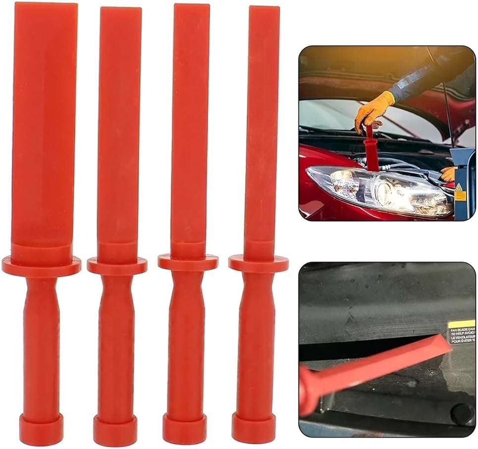Mandark 4PCS Plastic Car Chisel Scraper Set, Non-Marring Vehicle Wheel Weight Remover Tool, Auto Paint Scraper Remover Tool Kit Accessories, Universal for Removing Debris, Adhesives, Film - Image 4