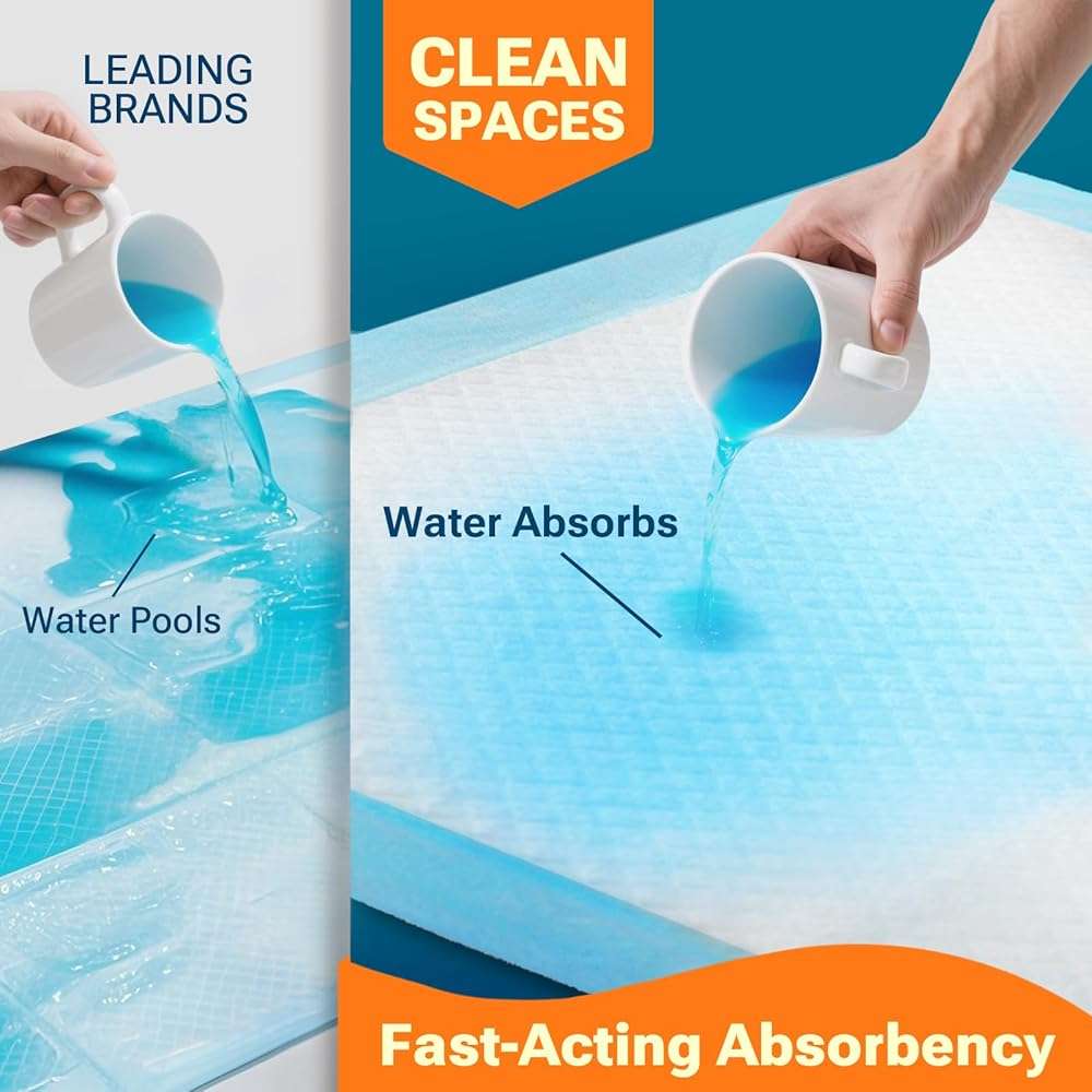 Clean Spaces Extra Large Puppy Pads 28"x34",Super Absorbent Disposable Pee Pads for Dogs / Wee Wee Pads / Potty Training Pads, Incontinence Bed Underpads for Adults, 50 Count - Image 3