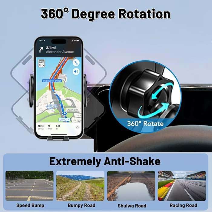 DJXCAR Car Phone Holder Mount Fit for BMW X7 2019-2022/X5 2019-2023/X6 2020-2023(Only fits for 12.3-inch Screen), Car Dashboard Mount,Thick Cases Friendly Fit for iPhone/Android and All Smartphones - Image 3