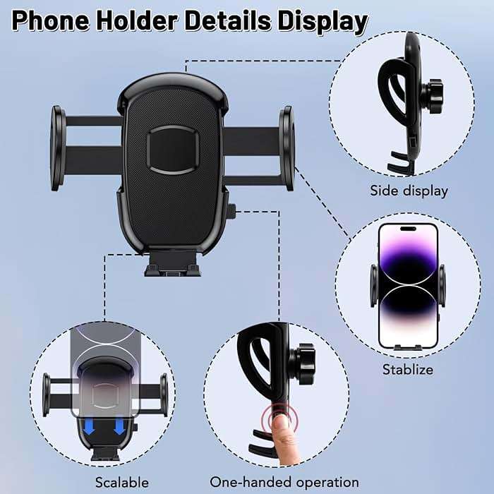 DJXCAR Car Phone Holder Mount Fit for BMW X7 2019-2022/X5 2019-2023/X6 2020-2023(Only fits for 12.3-inch Screen), Car Dashboard Mount,Thick Cases Friendly Fit for iPhone/Android and All Smartphones - Image 4