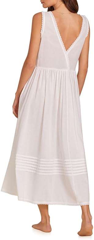 Eileen West Queen Anne's Lace Womens Sleepwear & Loungewear - Victorian Dreams Collection - 100% Cotton Lightweight Nightgown - Image 3
