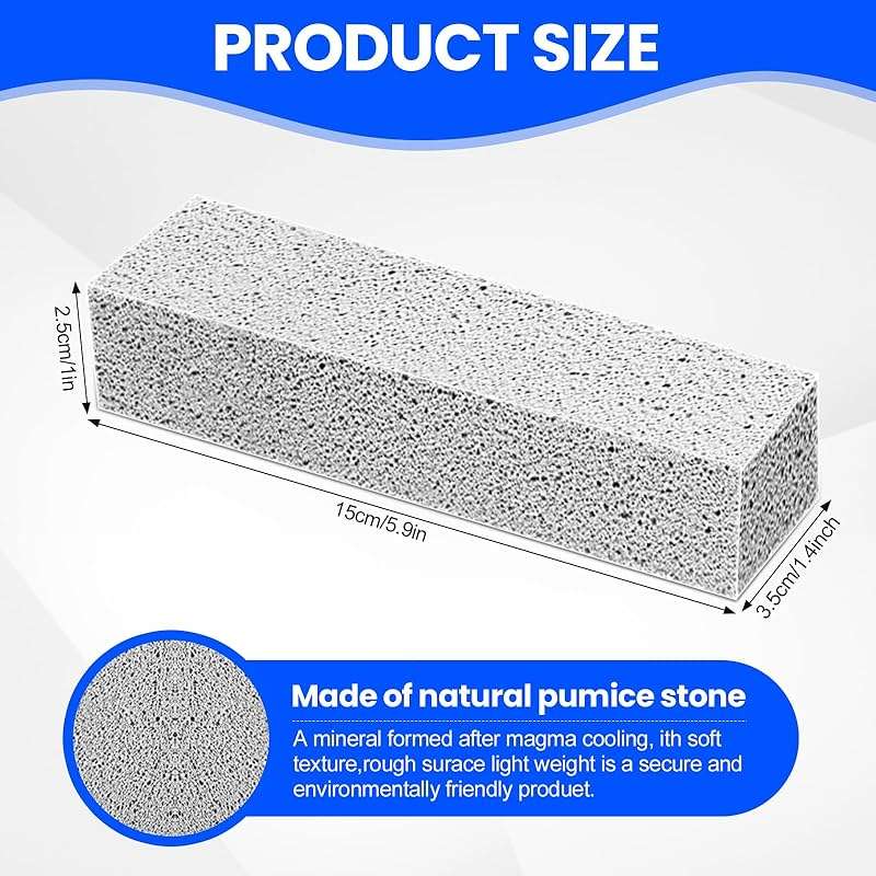 6 Pack Pumice Stone Toilet Bowl Cleaner, Pumice Stone for Cleaning, Powerfully Cleans Toilets, Bathtubs, Grills, Swimming Pools, Sinks - Image 2