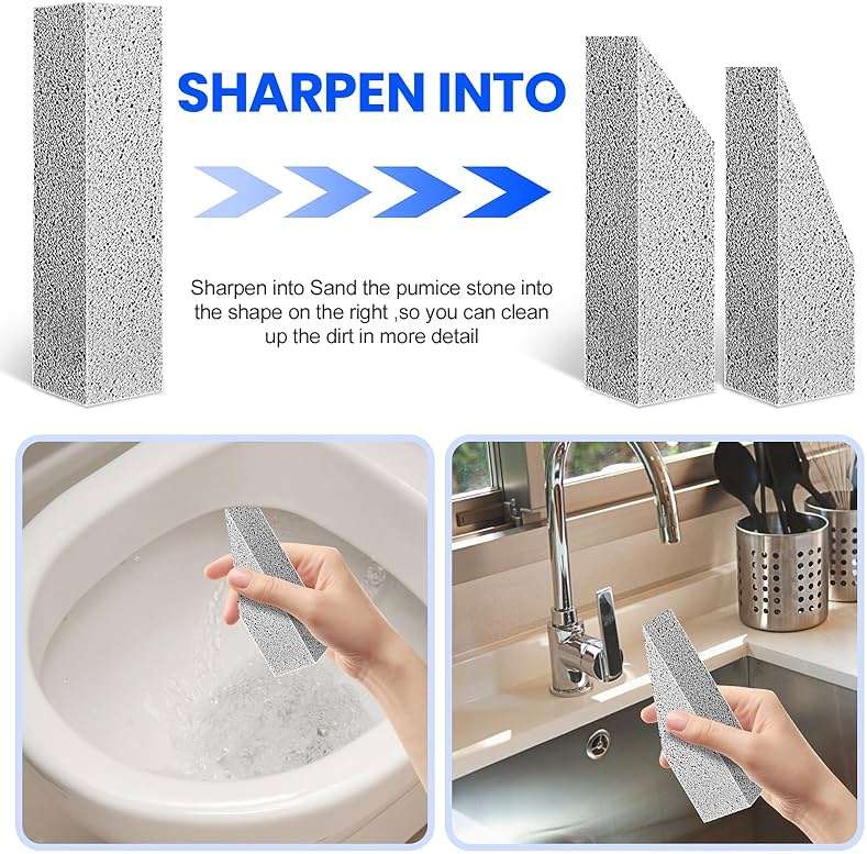 6 Pack Pumice Stone Toilet Bowl Cleaner, Pumice Stone for Cleaning, Powerfully Cleans Toilets, Bathtubs, Grills, Swimming Pools, Sinks - Image 5