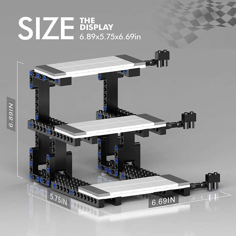 Display Stand for Lego Speed Champions Building Kit, 3 Layer Stand for Lego Car 77253 77257 77254 77242 76934 77240 77239 Model with Driver's Display, Collectible Gifts for Adults (220 Pcs) - Image 4