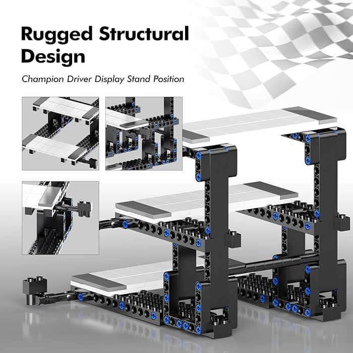 Display Stand for Lego Speed Champions Building Kit, 3 Layer Stand for Lego Car 77253 77257 77254 77242 76934 77240 77239 Model with Driver's Display, Collectible Gifts for Adults (220 Pcs) - Image 10