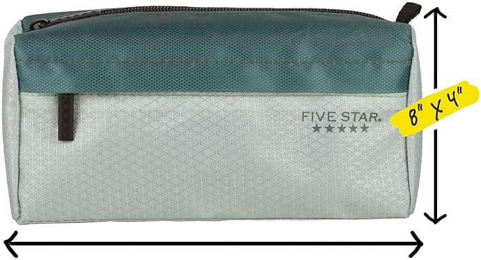 Five Star Pencil Pouch, Pen Case, 9-Pocket Zipper Pouch, Storage Organizer for School Supplies Earbuds Chargers Cables Makeup, Green/Juniper (500214F-ECM) - Image 3
