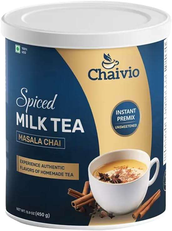 Chaivio Masala Chai Tea Latte, Unsweetened Instant Powder, Authentic Chai-with Natural Ingredients, No Preservatives, Tea Powder, Quick and Healthy Chai(1 lb) - Image 1