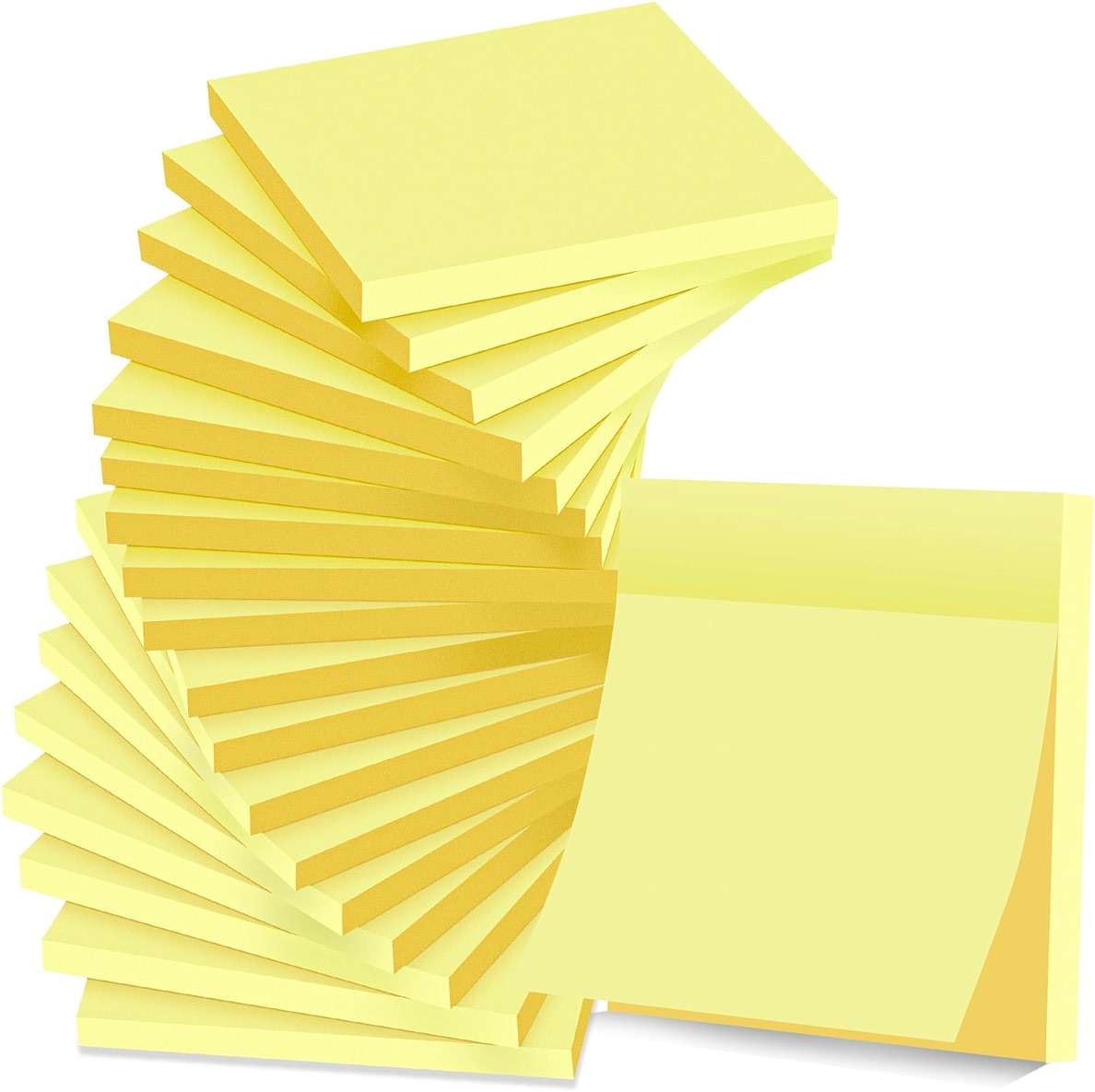 (18 Pack) Sticky Notes 3x3 in Yellow, Strong Adhesive, Clean Removal, Recyclable, Self-Stick Pads, Easy to Post for Home, Office, Notebook - Image 1