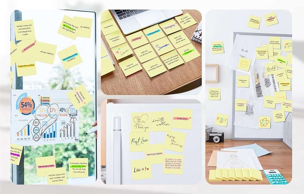 (18 Pack) Sticky Notes 3x3 in Yellow, Strong Adhesive, Clean Removal, Recyclable, Self-Stick Pads, Easy to Post for Home, Office, Notebook - Image 7