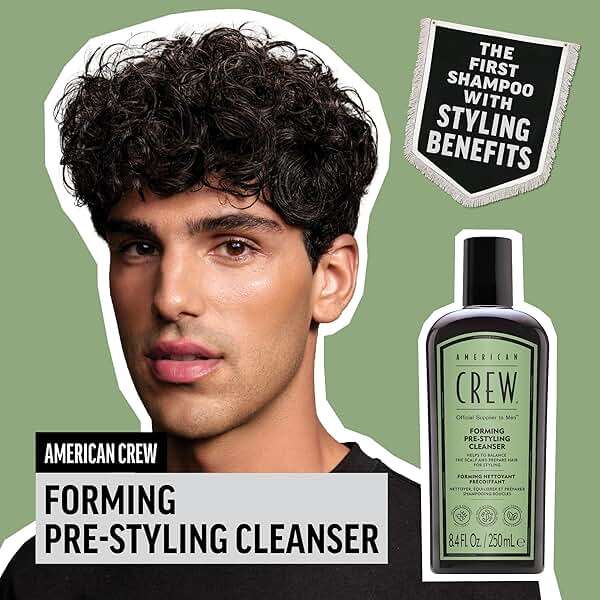 American Crew Men's Pre-Styler Forming Shampoo for Textured & Curly Hair, Anti-Frizz & Curl Defining, Hydrating with Jojoba Oil, Vegan, 8.5 fl oz - Image 2