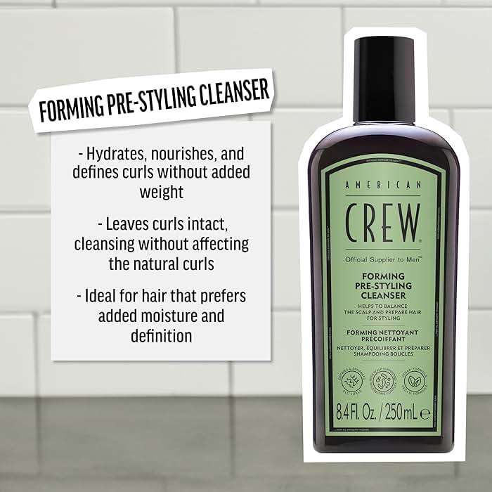 American Crew Men's Pre-Styler Forming Shampoo for Textured & Curly Hair, Anti-Frizz & Curl Defining, Hydrating with Jojoba Oil, Vegan, 8.5 fl oz - Image 3