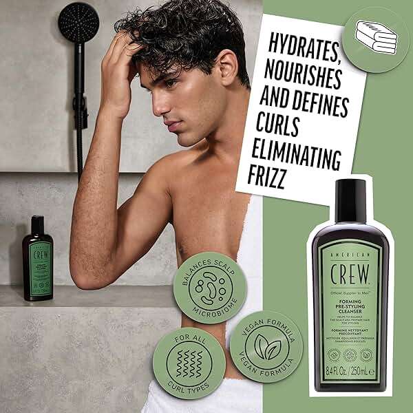 American Crew Men's Pre-Styler Forming Shampoo for Textured & Curly Hair, Anti-Frizz & Curl Defining, Hydrating with Jojoba Oil, Vegan, 8.5 fl oz - Image 5