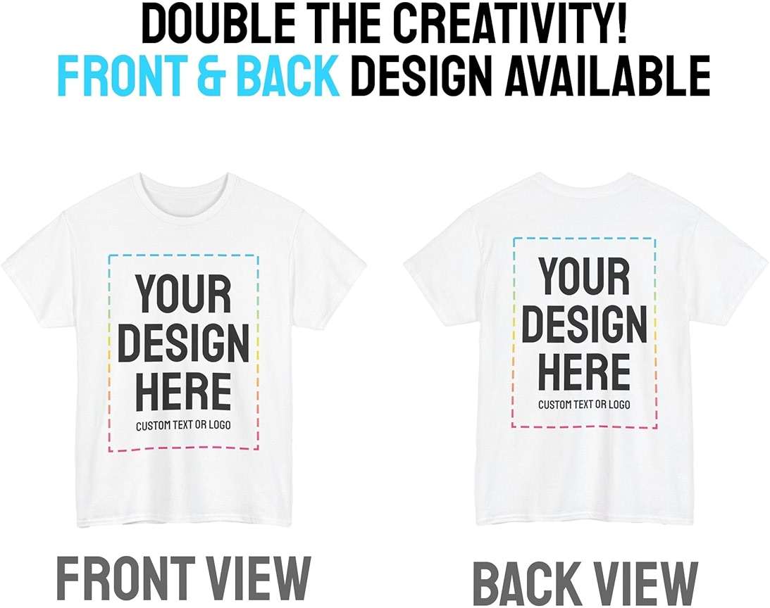 Custom T-Shirts - Personalized, Customized Cotton Tees - Create Your Own with Photo, Text, Name or Logo for Men and Women - Image 2