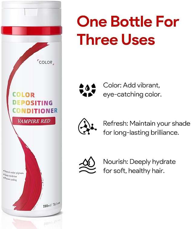BELEZALIB Vampirered Color Depositing Conditioner for Dyed Hair, Semi Permanent Hair Depositing Conditioner for Long-lasting Color, Nourishing Hair Dye Conditioner,7OZ,Cruelty-Free - Image 2