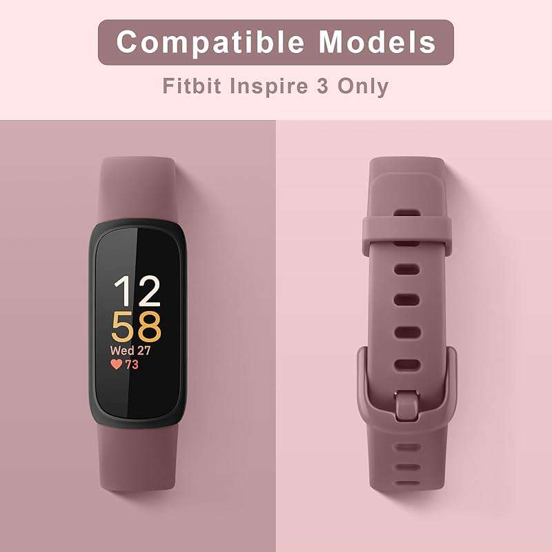 6-Pack Bands for Fitbit Inspire 3 Bands for Women Men, Soft Silicone Adjustable Wristband Replacement Straps Compatible with Fitbit Inspire 3 Fitness Tracker - Image 2