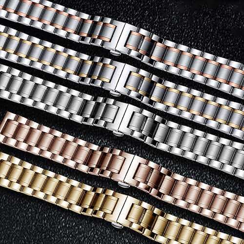 Gheper Metal Watchband Compatible with Samsung Galaxy Fit3[2024] SM-R390 Smartwatch Accessory 316L Stainless Steel Protective Frame Case Design Replacement Wrist Strap Bracelet for Women Men - Image 6