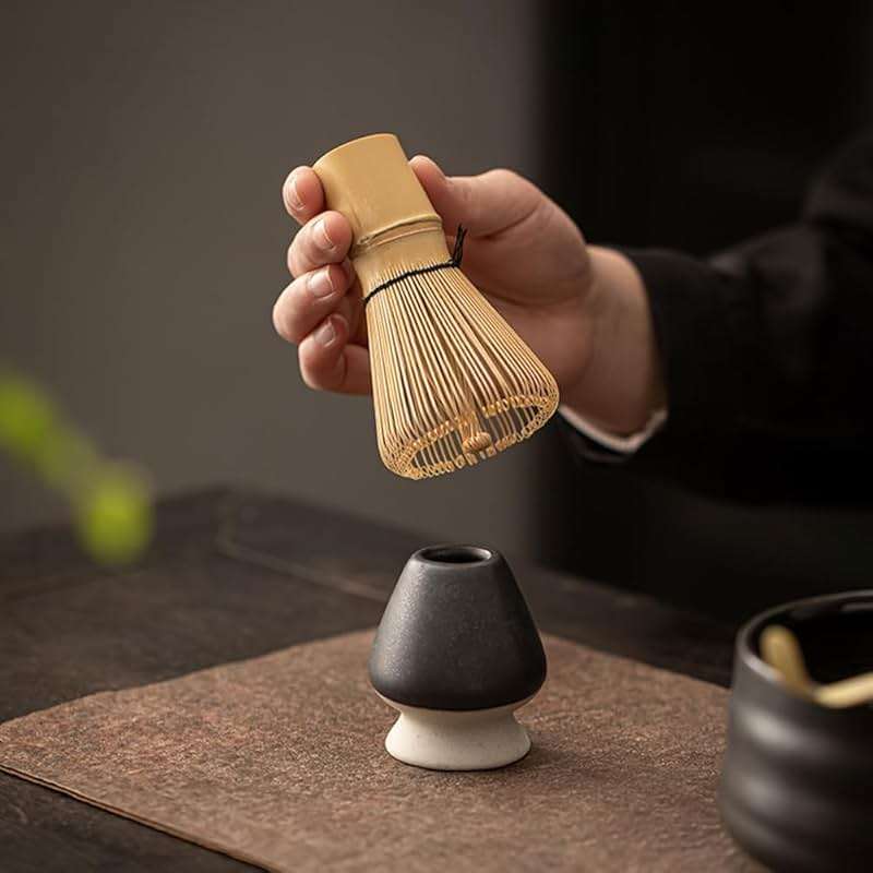 Matcha Tea Whisk Holder, 1Pc Chasen Stand, Ceramic Holder Chasen Stand fit for Traditional Japanese Tea Matcha Set Accessories (Black) - Image 2