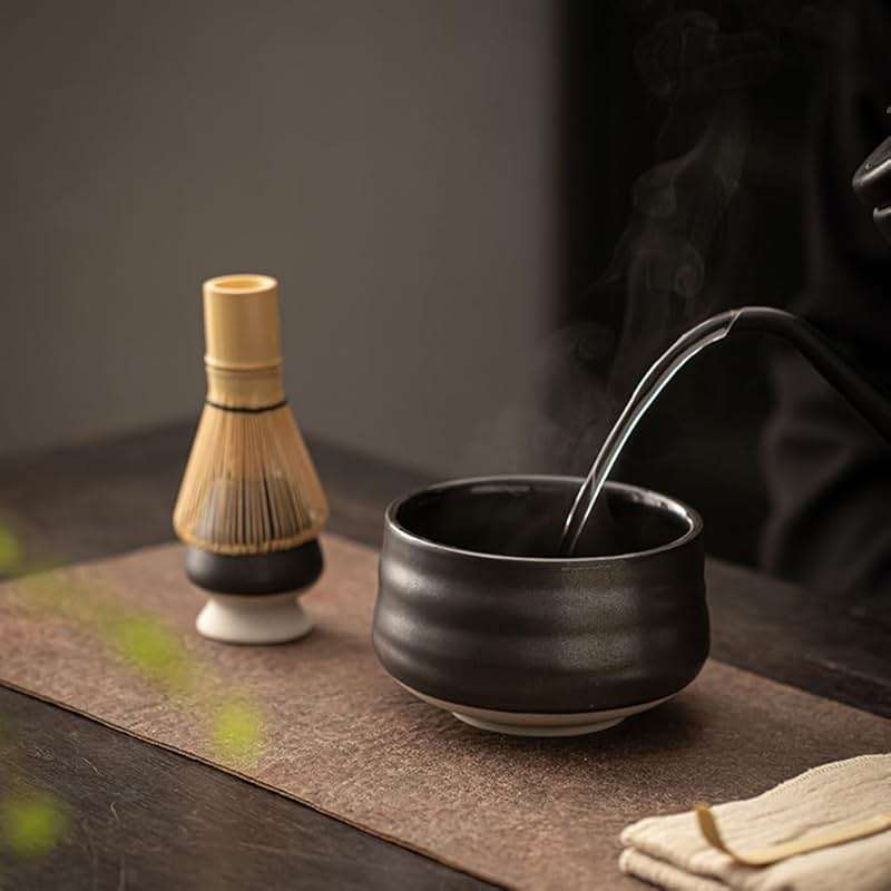 Matcha Tea Whisk Holder, 1Pc Chasen Stand, Ceramic Holder Chasen Stand fit for Traditional Japanese Tea Matcha Set Accessories (Black) - Image 4