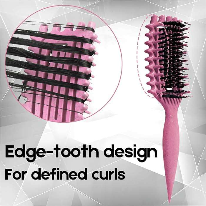 Curly Hair Brush Candybrush Curl Defining Brush for Detangling Shaping and Defining Curls for Women, Men, Wet & Dry Hair (Pink) - Image 3