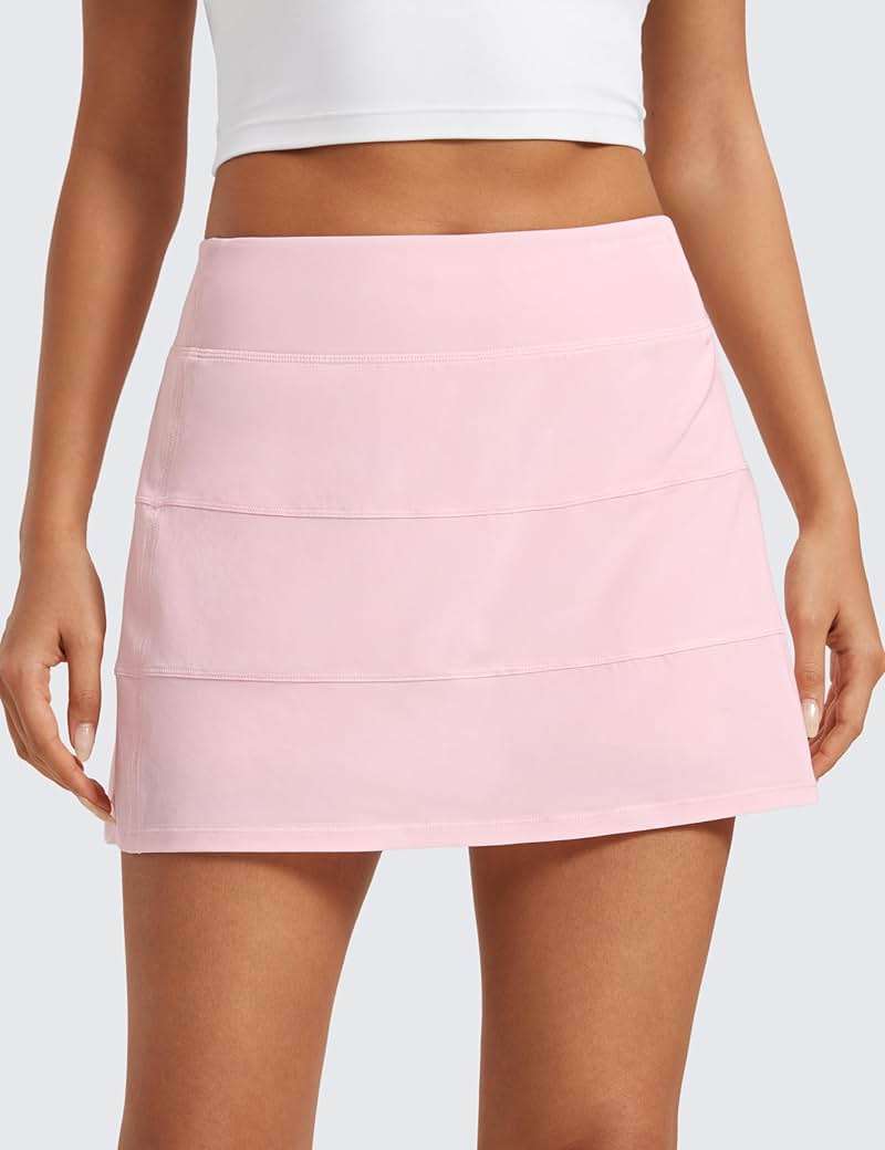 CRZ YOGA High Waisted A line Golf Skirts for Women - Mini Lined Tennis Casual Work Skorts with 3 Pockets - Image 2