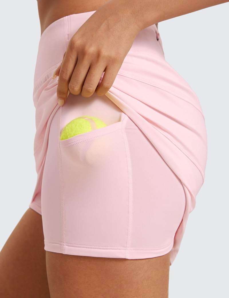 CRZ YOGA High Waisted A line Golf Skirts for Women - Mini Lined Tennis Casual Work Skorts with 3 Pockets - Image 4