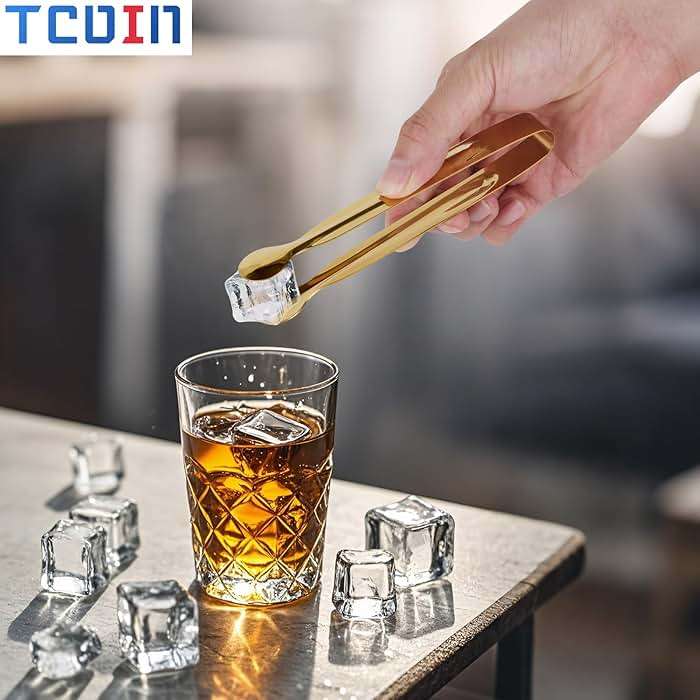 Tcoin Mini Serving Tongs Set, 12 Gold Stainless Steel Tongs, 6.3 in for Sugar Cubes, Ice, Candy, Charcuterie, Coffee Bar - Image 2